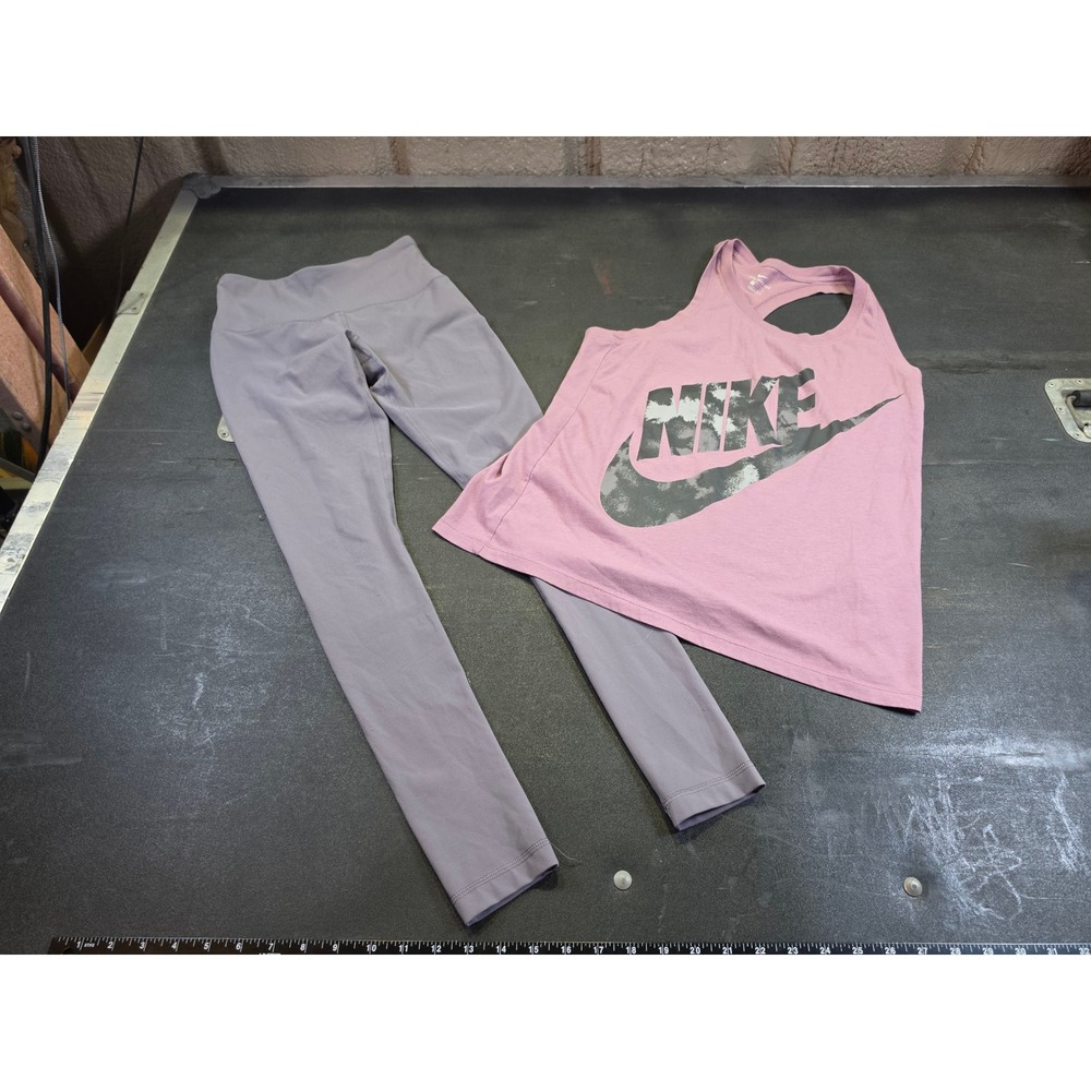 Nike Tank Top & Yogalicious High Waist Leggings Set Mauve Lavender Medium XS
